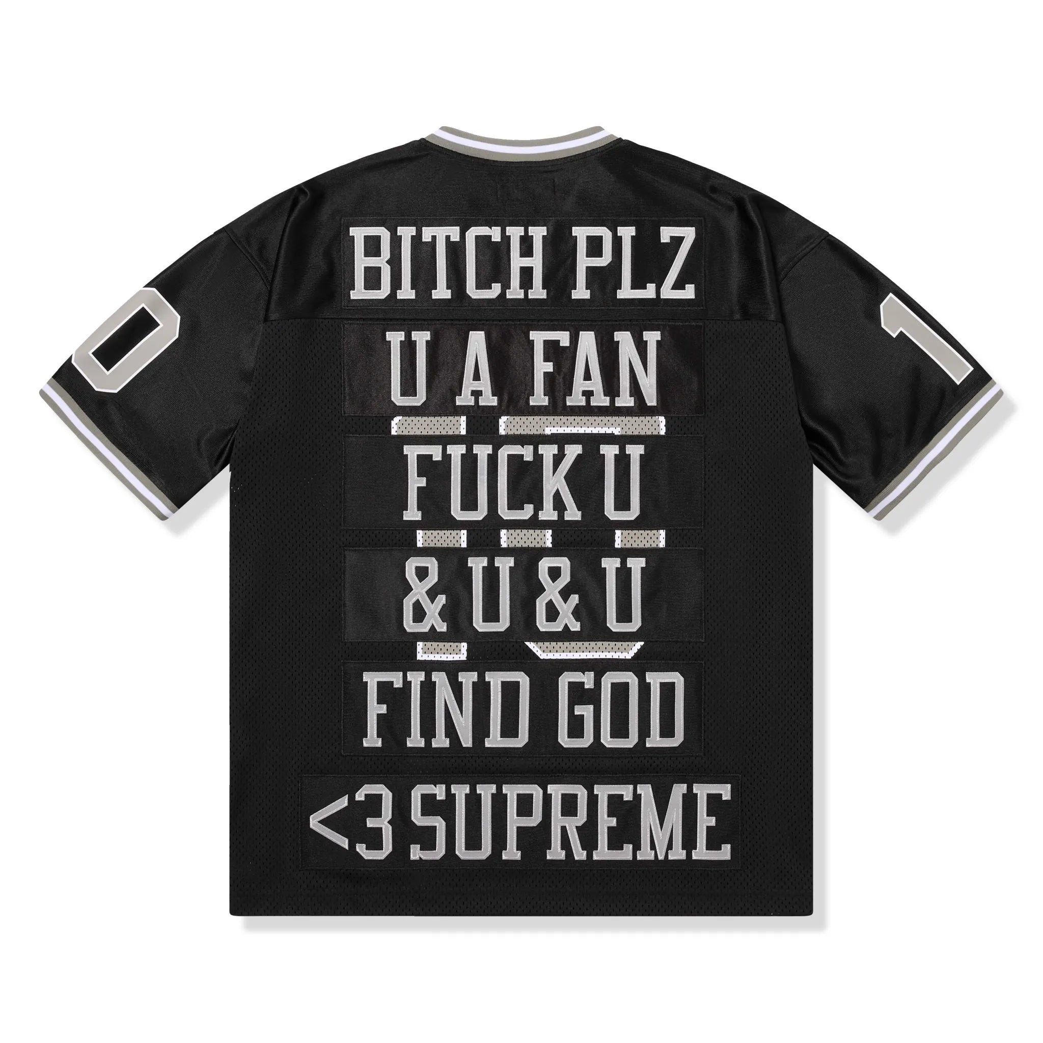 Back View of Supreme Studded S/S Football Black Top (SS26) SS26KN31-BLACK